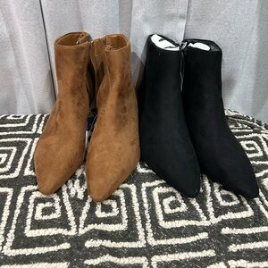 Universal Thread Black and Tan Ankle Booties lot of 2